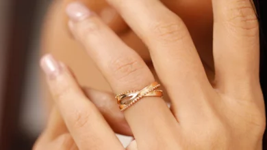 Gold moissanite engagement rings