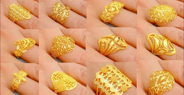 latest gold ring design for female